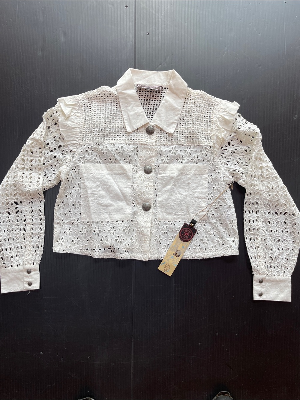 Double D  Ranch Eyelet Cropped Jacket 
Size Medium NWT